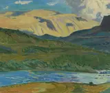 Fra Gjendeoset by Willi Midelfart, 1955, Olje på plate, sold Sep 2026