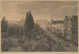 Karl Johans gate by Johan Nordhagen, 1917, Radering, egenhendig prøvetrykk, sold Sep 2026
