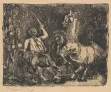To hester by Frans Widerberg, 1957, Radering, sold Sep 2026