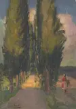 Vue de Pesina, Italie by Gaston Jules Louis Durel, Olje på plate, sold Sep 2026