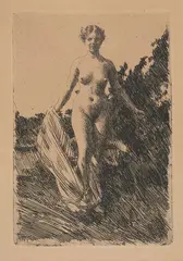 Sommar by Anders Zorn, 1907, Radering, sold Sep 2026