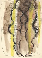 Uten tittel by Ryszard Warsinski, Blandingsteknikk på papir, sold Sep 2026