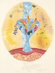 Sommer by Arild Nyquist, 1991, Litografi med håndskrevet tekst, sold Sep 2026