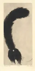 Katt by Ola Steen, 1980, Koldnålsradering, sold Sep 2026