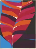 Røde fjær by Gunnar S. Gundersen, 1977, Serigrafi, sold Sep 2026