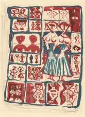 La Gemelle by Massimo Campigli, 1957, Litografi, sold Sep 2026