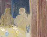 Uten tittel by Stanley Stornes, Olje på lerret, sold Sep 2026