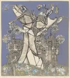 Alt betyr noe annet by Else Hagen, 1977, Serigrafi med preging, sold Sep 2026