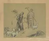 Fjellfolk by Harald Kihle, 1947, Litografi, sold Sep 2026