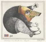 Dyret by Terje Ythjall, 1988, print (other), sold Sep 2026