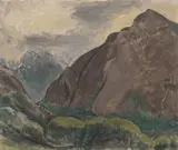Fra Pyreneerne by Jean Heiberg, 1920, Olje på plate, sold Sep 2026