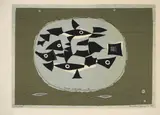 Fiskens aftensang by Paul René Gauguin, 1971, Serigrafi, sold Sep 2026