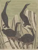 Uten tittel by Svallaug Svalastoga, Tresnitt på japanpapir, sold Sep 2026