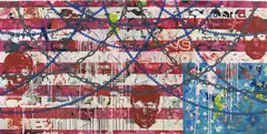 One go by Nicolay Aamodt, 2009, Olje, spray og collage på MDF-plate, sold Sep 2026