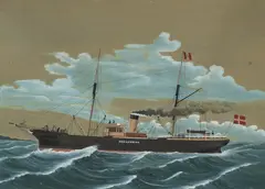 Bergenhuus by Halvor Mikkelsen, Gouache på papir, sold Sep 2026