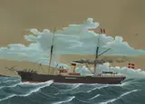 Bergenhuus by Halvor Mikkelsen, Gouache på papir, sold Sep 2026