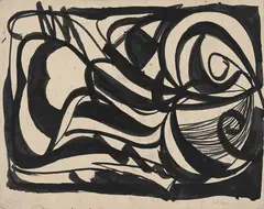 Uten tittel by Ludvig Eikaas, Tusj på papir, sold Sep 2026