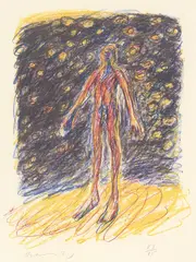 Nattlys (mann, stjernebakgrunn) by Frans Widerberg, 1983, Litografi, sold Sep 2026