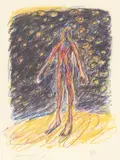Nattlys (mann, stjernebakgrunn) by Frans Widerberg, 1983, Litografi, sold Sep 2026