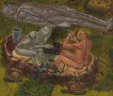 Mennesket undrer by Hans Georg Kohler, 1991, Olje på plate, sold Sep 2026