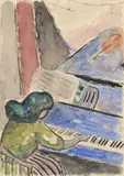 Uten tittel by Johannes Rian, Akvarell, sold Sep 2026