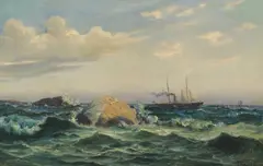 Uten tittel by Edvard Skari, Olje på lerret, sold Sep 2026