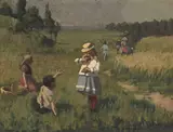 Uten tittel by Hans Dahl, Olje på papir klebet på plate, sold Sep 2026