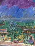 Stormnatt by Guy Krohg, 1996, Olje på lerret, sold Sep 2026