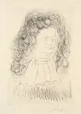 Le portrait de La Fontaine (Portrait of La Fontaine) by Salvador Dalí, 1974, Koldnålsradering på japanpapir, sold Sep 2026