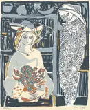 Mor og datter by Kai Fjell, 1967, Serigrafi, sold Aug 2026