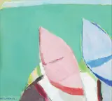 Rød og blå båt by Tore Gunnar Olsen, 1992, Olje på lerret, sold Aug 2026