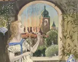 Serenade til en ukjent mann by Marit Bockelie, 1984, Akvarell, sold Aug 2026