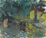 I skogens dunkle ro by Johan Ulrik Knoff, 1992, Olje på lerret, sold Aug 2026