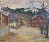 Fra Vågåmo by Kristen Holbø, 1945, Olje på lerret, sold Aug 2026