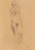 Uten tittel by Jean Heiberg, drawing, sold Aug 2026