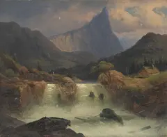 Uten tittel by Gustav Mordt, Olje på kartong klebet på lerret, sold Aug 2026
