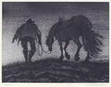Kveld by Olav Bjørgum, Litografi, sold Aug 2026