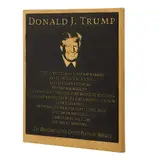 Trump Plaque by Marilyn Minter, 2017, sculpture, sold Aug 2026