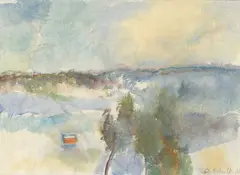 Uten tittel by Alexander Schultz, Akvarell på japanpapir, sold Aug 2026