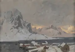 Uten tittel by Gunnar Berg, Olje på lerret klebet på plate, sold Aug 2026