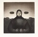 Mann i landskap med hjelm by Odd Nerdrum, Litografi, sold Aug 2026