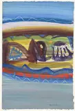 La Nocia by Ulf Valde Jensen, 1990, Gouache på papir, sold Aug 2026