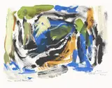 Blått kystbilde by Carl Nesjar, 2014, Litografi, sold Aug 2026