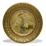 Blomster til Sarajevo by Anne Lise Knoff, 1994, Olje på trefat, diameter, sold Aug 2026