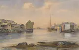 Indseilingen til Skraaven. Lofoten by Emily Langberg, 1898, Akvarell på papir, sold Aug 2026