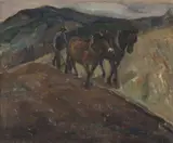 Uten tittel by Halvdan Holbø, Olje på lerret, sold Aug 2026