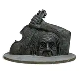 Uten tittel by Skule Waksvik, Bronse på skifer plint, diameter, sold Aug 2026