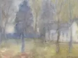 I parken by Haakon Engelsen, 1995, Akvarell, sold Aug 2026