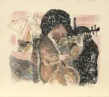 Musikant by Ludvig Eikaas, 1967, Litografi, sold Aug 2026