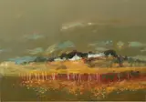 Island Autumn by Rsw Gordon Hope Wyllie, gouache, sold May 2014